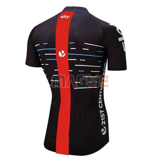 2018 Maglia Sky Manica Corta Nero e Rosso